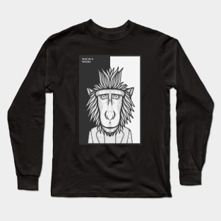 Black Crested Macaque Monkey Long Sleeve T-Shirt